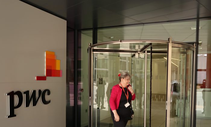 The offices of PricewaterhouseCoopers in St. Helier, Jersey, U.K., on April 12, 2017. That month, China-based hackers attacked PwC through its IT service providers. (Matt Cardy/Getty Images)