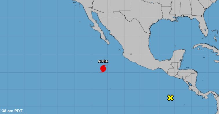 Hurricane rosa near mexico