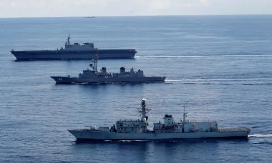 Japanese Carrier Drills with British Warship Heading to Contested South China Sea