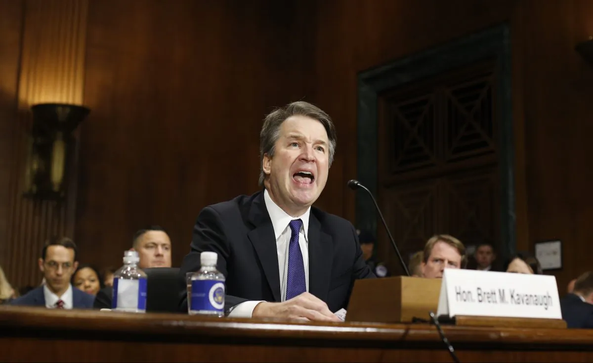 Supreme Court nominee Judge Brett Kavanaugh speaks at the Senate Judiciary Committee hearing on the nomination of Brett Kavanaugh to be an associate justice of the Supreme Court of the United States,  on Capitol Hill in Washington on Sept. 27, 2018. (Michael Reynolds-Pool/Getty Images)