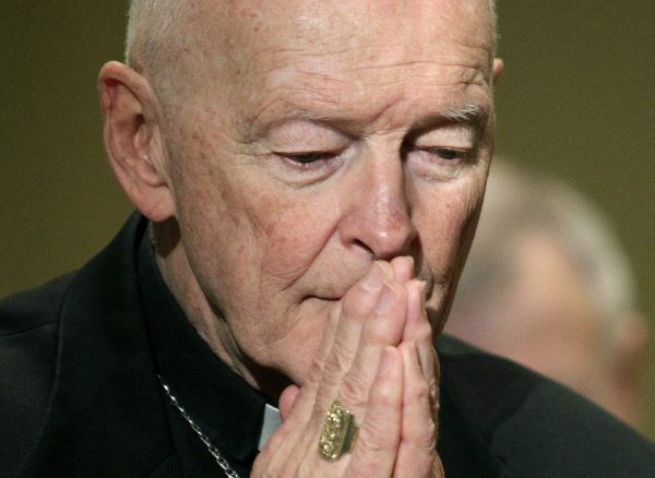 Cardinal Theordore McCarrick prays