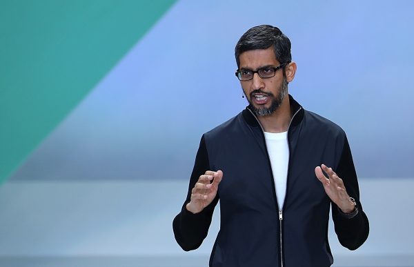 Google CEO Sundar Pichai at the Google I/O 2017 Conference at Shoreline Amphitheater in Mountain View
