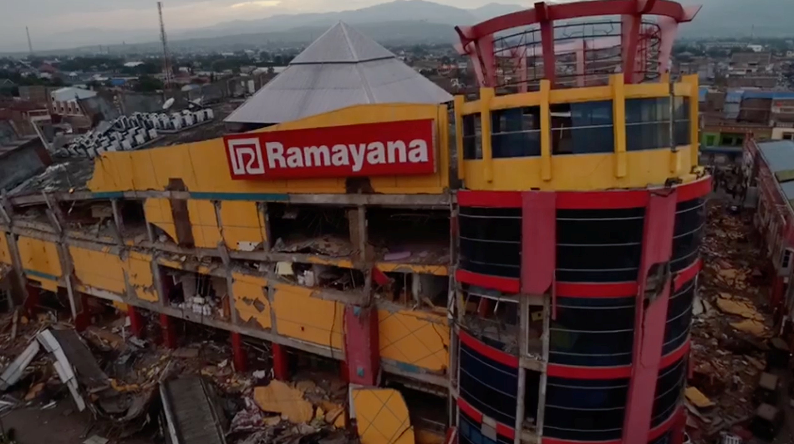 The damage after an earthquake is seen in Palu