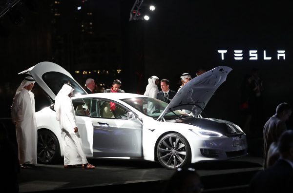 Emirates check Electric vehicle Tesla
