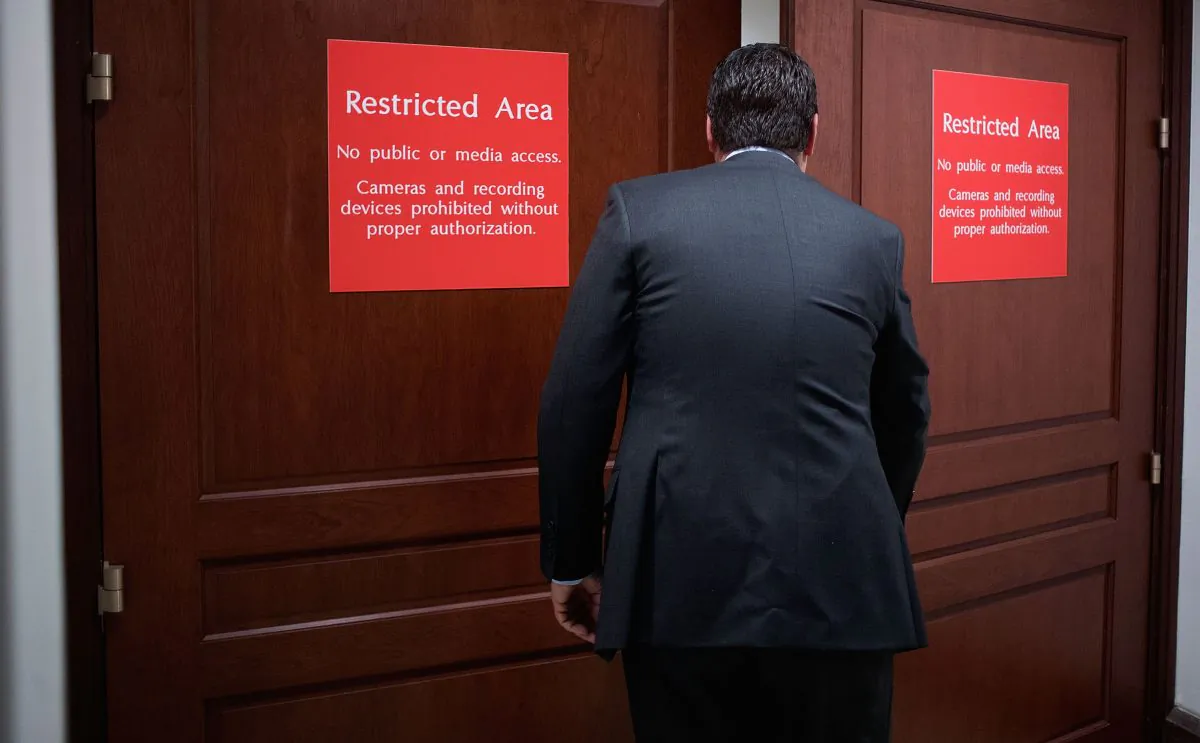House Intelligence Committee Chairman Devin Nunes (R-Calif.) arrives at the committee's secure offices in the basement of the U.S. Capitol House Visitors Center on Feb. 6, 2018. (Mark Wilson/Getty Images)
