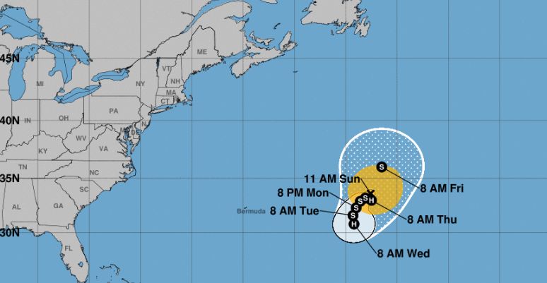 tropical storm leslie path