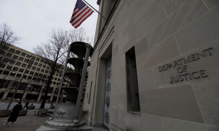 The Department of Justice building is seen in Washington on Feb. 1, 2018. (Jim Bourg/Reuters)