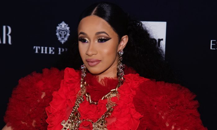 Cardi B attends the Harper's Bazaar "Icons by Carine Roitfeld" party at The Plaza in New York, on Sept. 7, 2018. (Charles Sykes/Invision/AP)