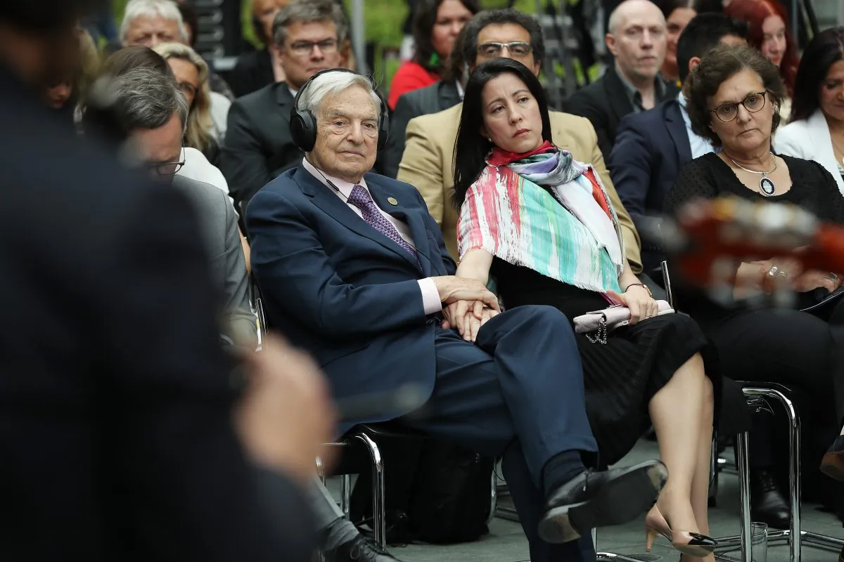 George Soros and his wife Tamiko Bolton in Berlin on June 8, 2017. (Sean Gallup/Getty Images)