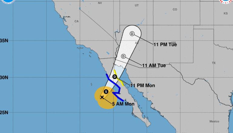 rosa tropical storm hitting arizona