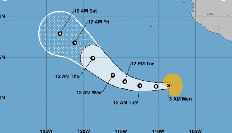 sergio path forecast on Monday