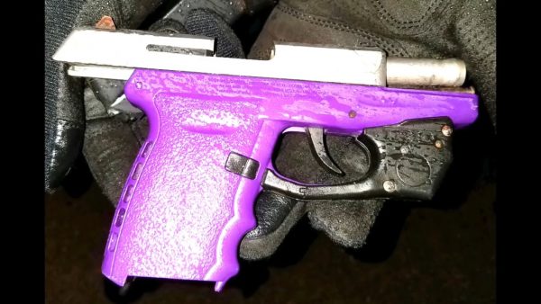 A pink gun used by the suspect