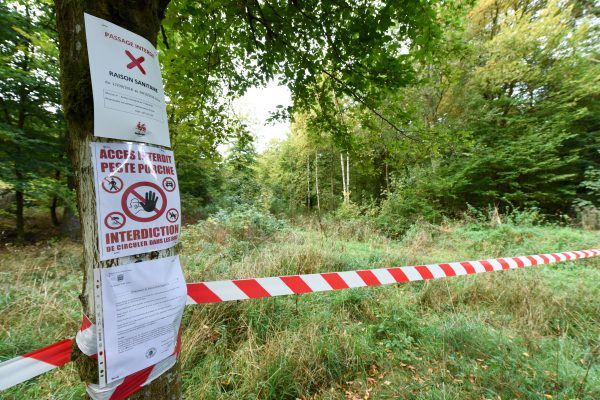 A quarantine zone in Etalle, Luxembourg province, Belgium. 