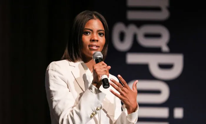 Candace Owens, American conservative commentator and activist, speaks at the High School Leadership Summit, a Turning Point USA event, at George Washington University in Washington on July 26, 2018. (Samira Bouaou/The Epoch Times)