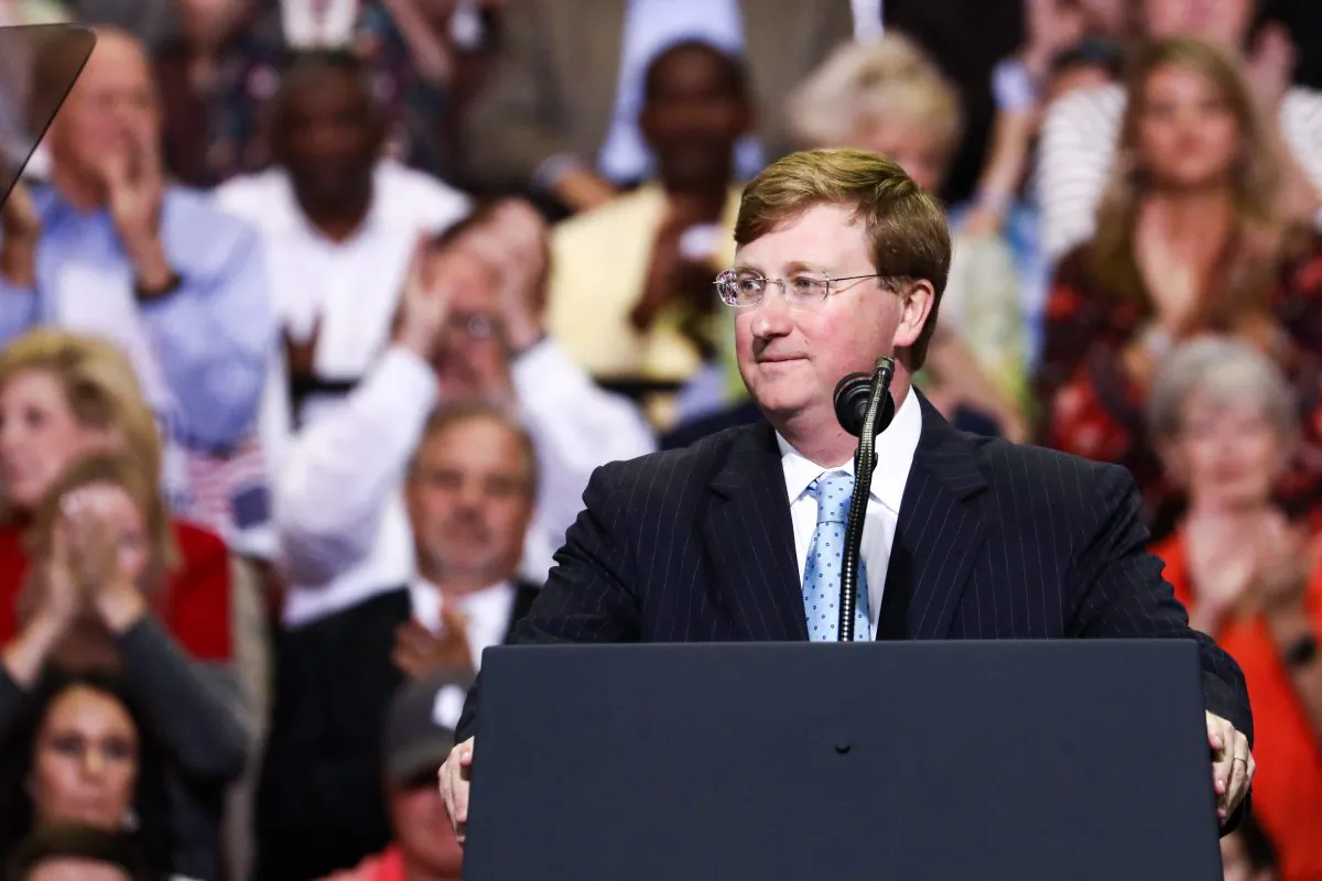 Mississippi Lt. Gov. Tate Reeves at a Make America Great Again rally in Southaven, Miss., on Oct. 2, 2018. (Charlotte Cuthbertson/The Epoch Times)