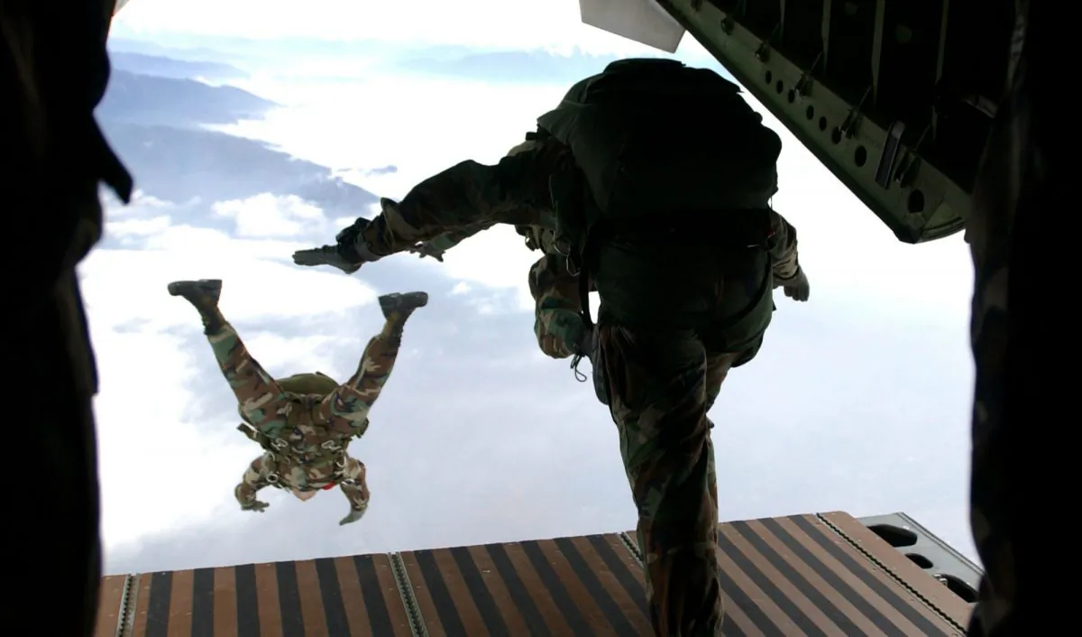 Members of the Headquarters Support Company 3rd Bn, 7th Special Forces Group (Airborne) at Ft. Bragg, North Carolina, participate in a High Altitude/Low Opening jump from a Chilean C-255 aircraft. Making sure you have people ready to step up to the challenge of leadership is important in any organization, not just the Army. (Staff Sgt. Cherie A. Thurlby/USAF/Getty Images)