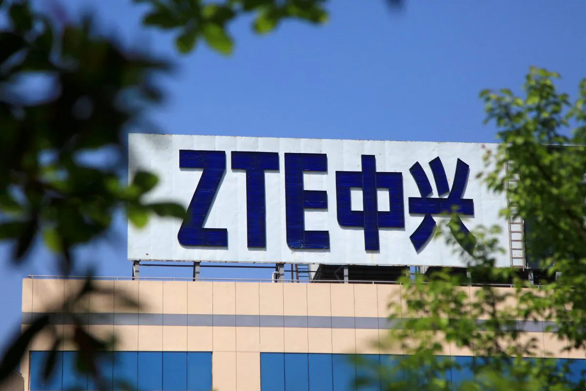 The logo of China's ZTE Corp is seen on a building in Nanjing, Jiangsu Province, China on April 19, 2018. (Stringer/Reuters)