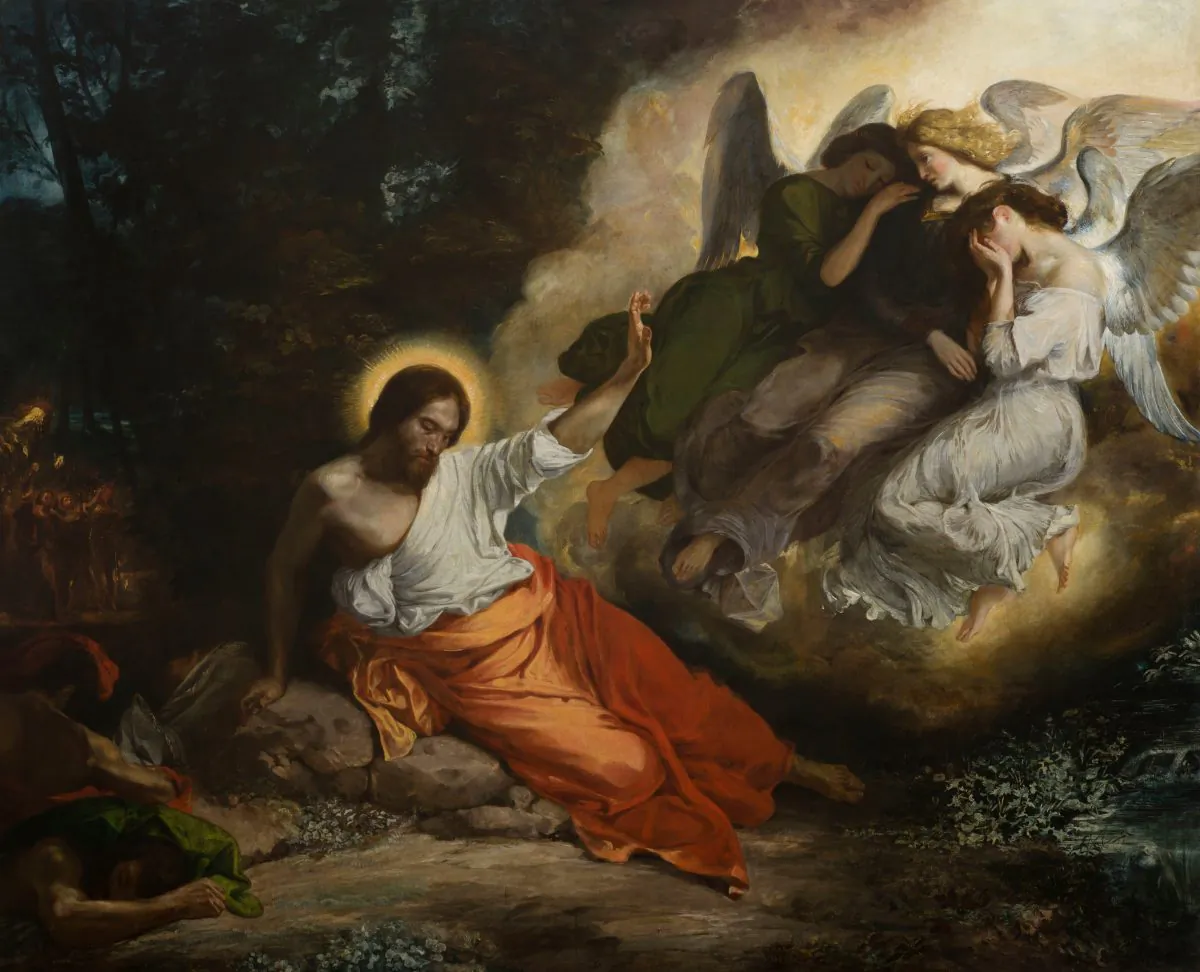 "Christ in the Garden of Olives (The Agony in the Garden)," 1824–26, by Eugène Delacroix. Oil on canvas. 9 feet, 1 7/16 inches by 11 feet , 3 13/16 inches,  Church of Saint-Paul-Saint-Louis, Paris. (Jean-Marc Moser/COARC/Roger-Viollet)