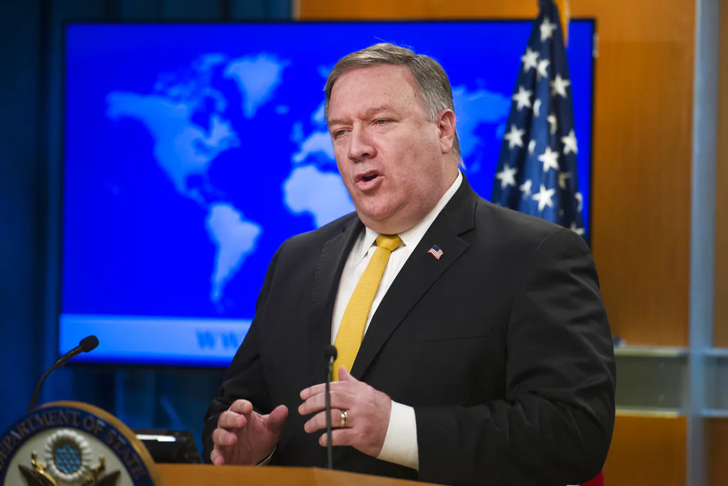 Secretary of State Mike Pompeo briefs reporters at the State Department in Washington D.C. on Oct. 3, 2018. (Cliff Owen/AP)