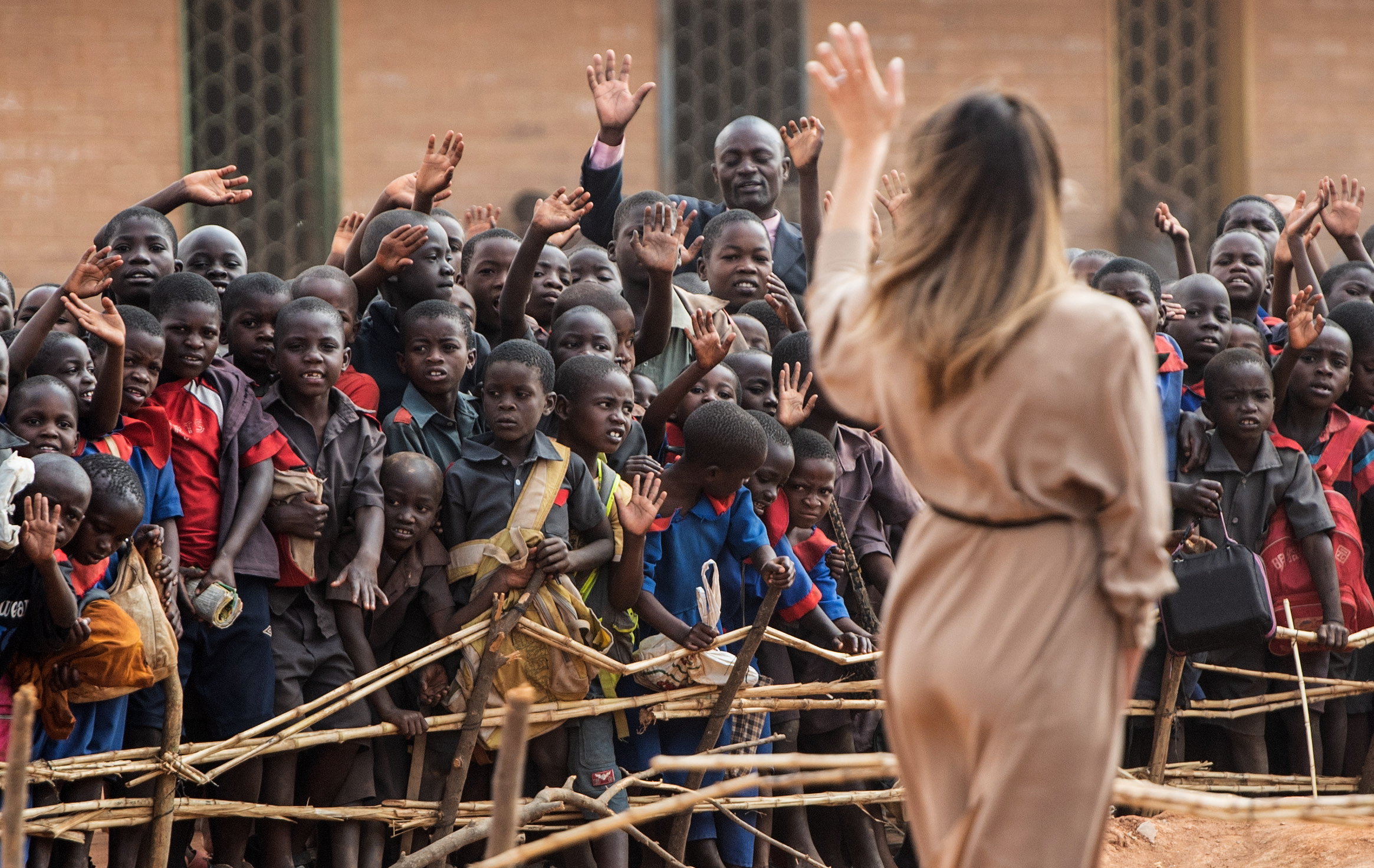 First Lady greets students at Malawi school