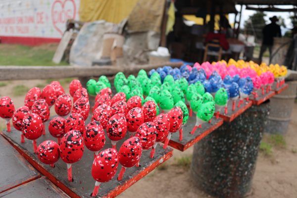 Colourful fireworks at a shop in La Saucera, in Tultepec, Mexico.