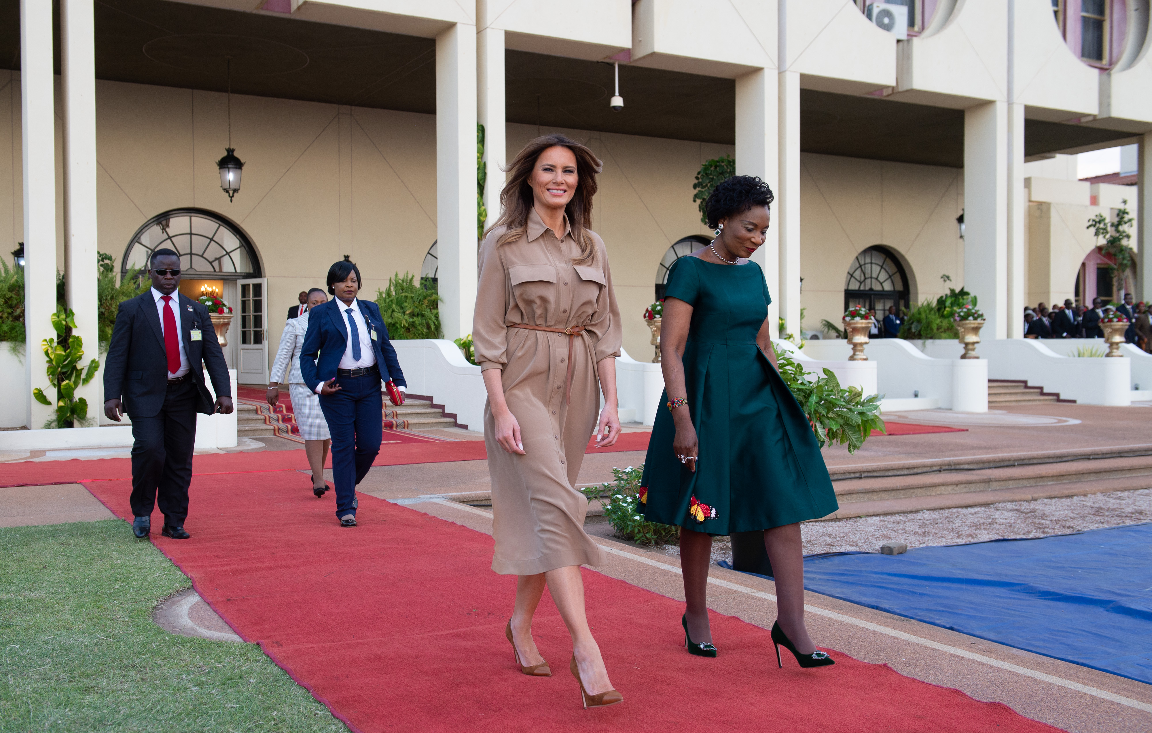 Trump walks with Malawi First Lady