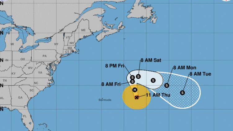 Hurricane Leslie in Atlantic Ocean