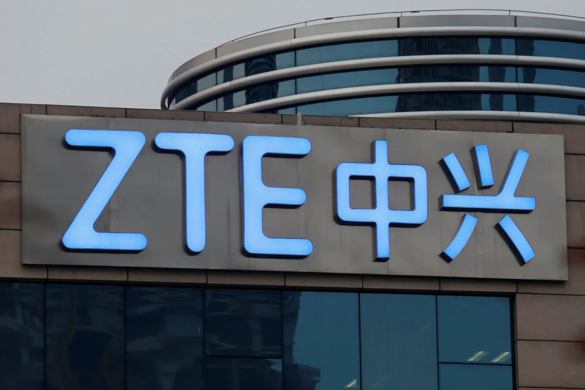 The logo of Chinese telecommunications equipment maker ZTE is seen outside the ZTE R&D building in Shenzhen, China on April 27, 2016. (Bobby Yip/Reuters)