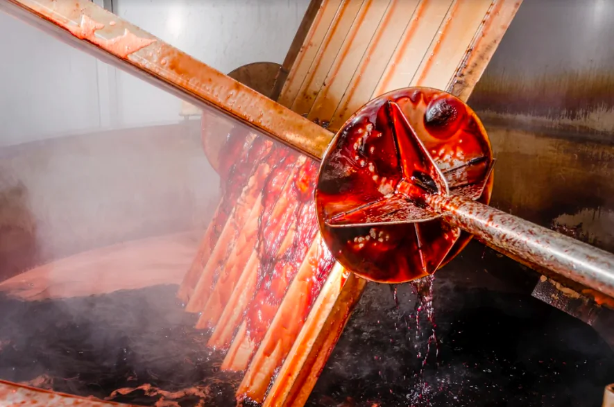 Grape must is fermented, cooked, and concentrated. (Courtesy of Consorzio Balsamic Vinegar of Modena)