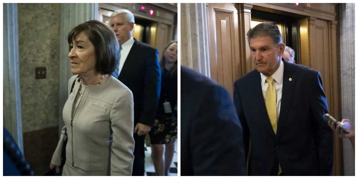 Sens. Susan Collins (R-Maine) and Joe Manchin (D-W. Va.). (Drew Angerer/Getty Images - Drew Angerer/Getty Images)