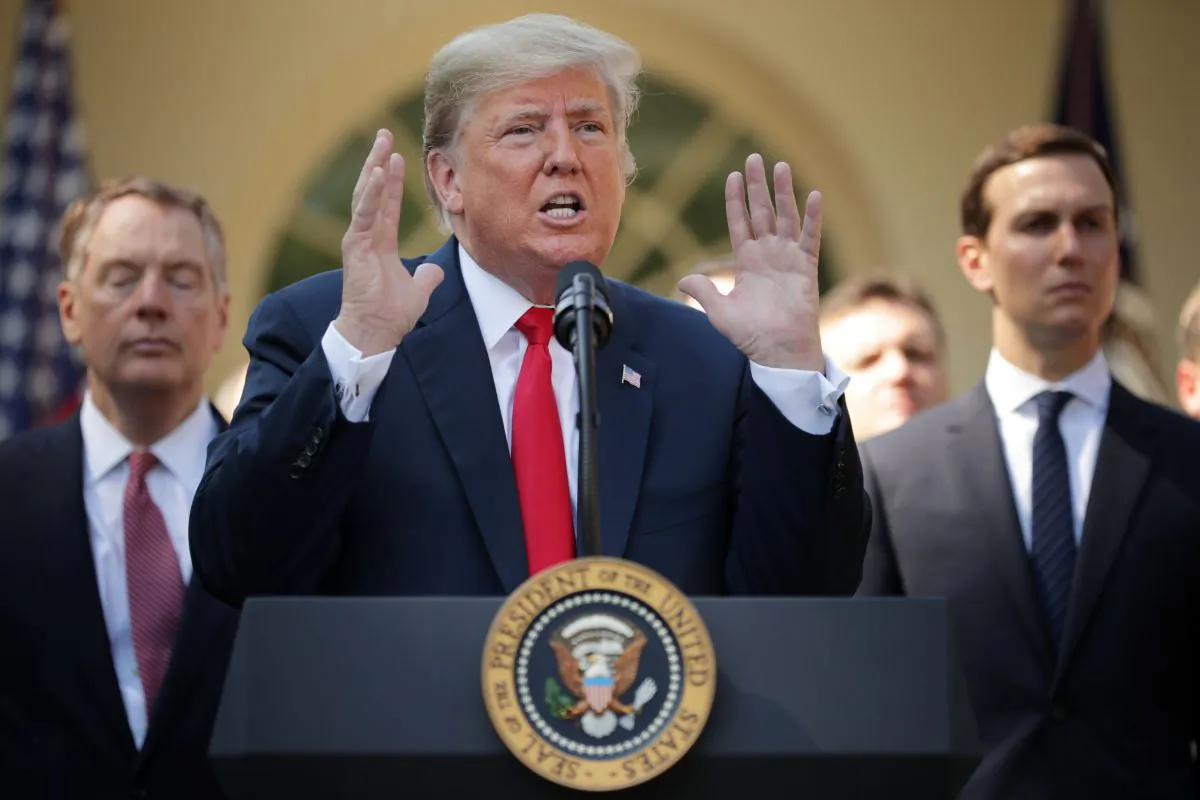 President Donald Trump speaks during a press conference to discuss a revised U.S. trade agreement with Mexico and Canada in the Rose Garden of the White House in Washington on Oct. 1, 2018. (Chip Somodevilla/Getty Images)