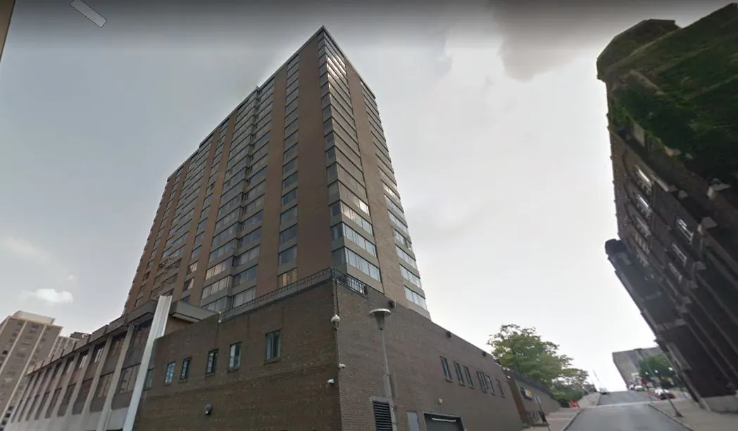 Brottier Hall, the building that Marquis Brown, 21, jumped off on Oct. 4, 2018 at Pittsburgh, Penn. (Screenshot/Google maps)