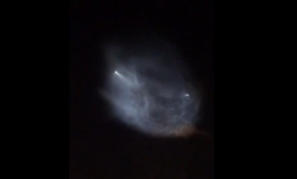 Cloud from Falcon 9 separation