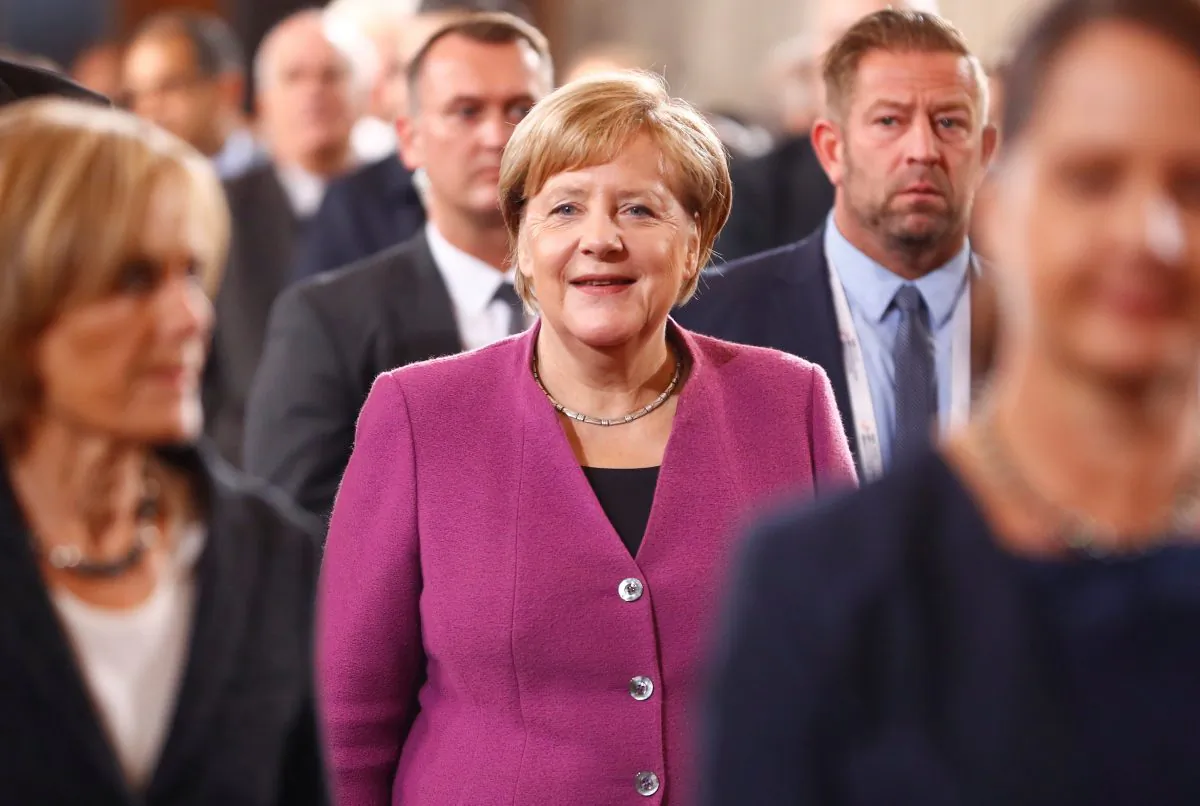 German Chancellor Angela Merkel arrives for the German Unification Day celebrations at the Berlin Cathedral in Berlin, Germany, on Oct. 3, 2018. (Reuters/Fabrizio Bensch/File Photo)