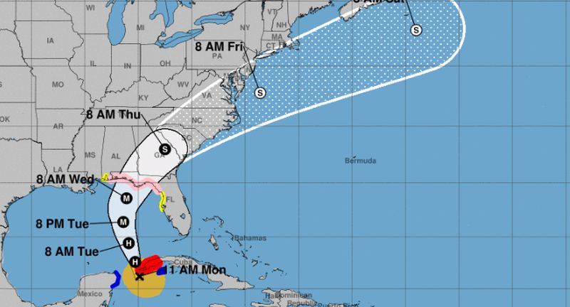 Hurricane Michael's path to Florida and Alabama