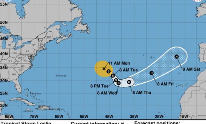 Latest Update On Former Hurricane Leslie | The Epoch Times