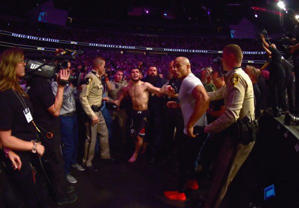 Khabib escorted out of the arena