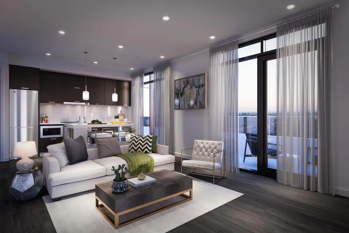 Living room. (Courtesy Verdé Condos)