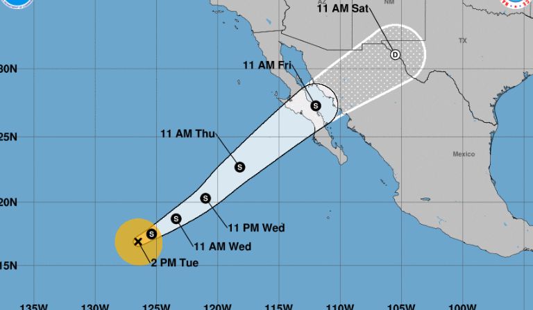 tropical storm sergio in the pacific