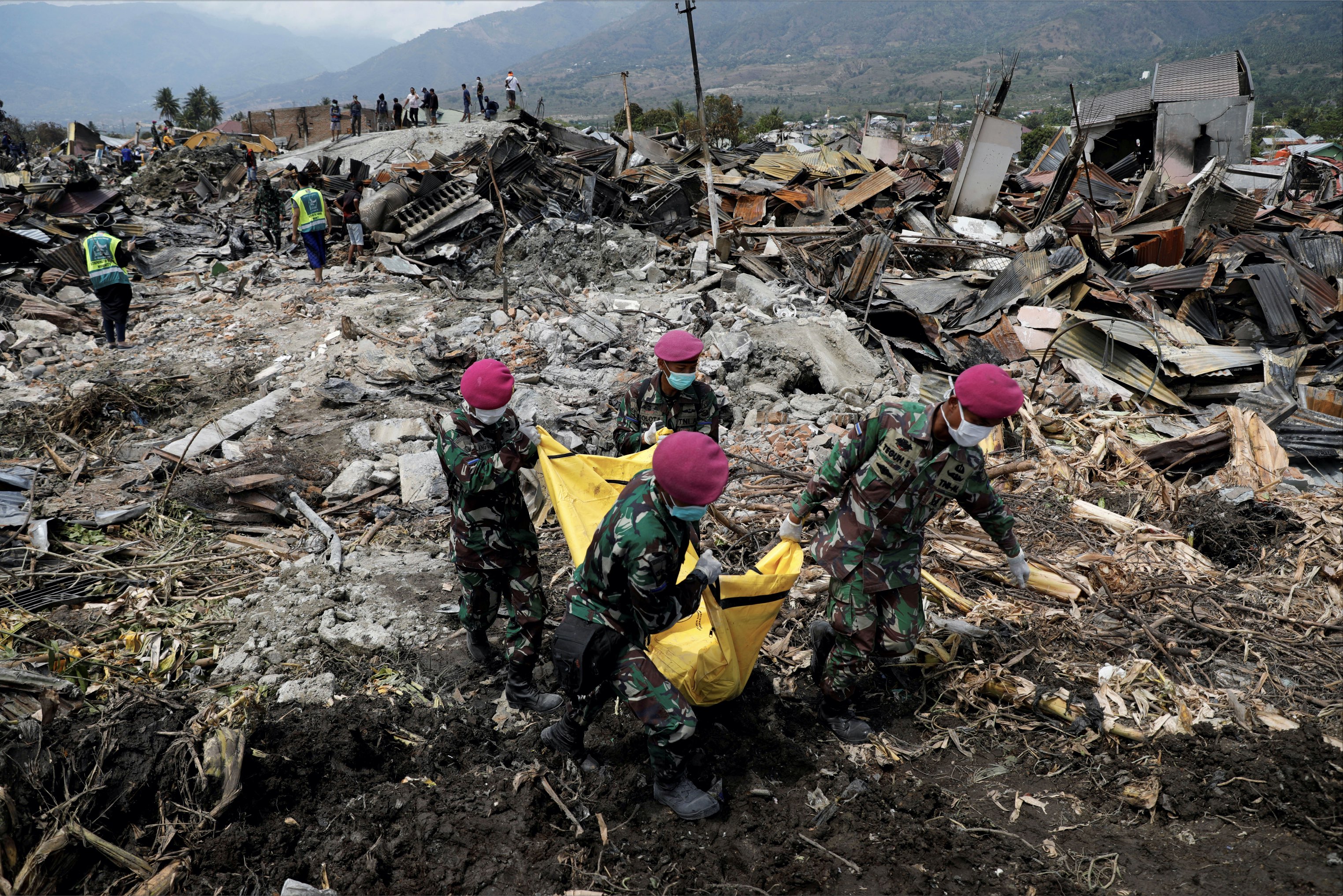Area hit by the earthquake and tsunami in Palu, Indonesia