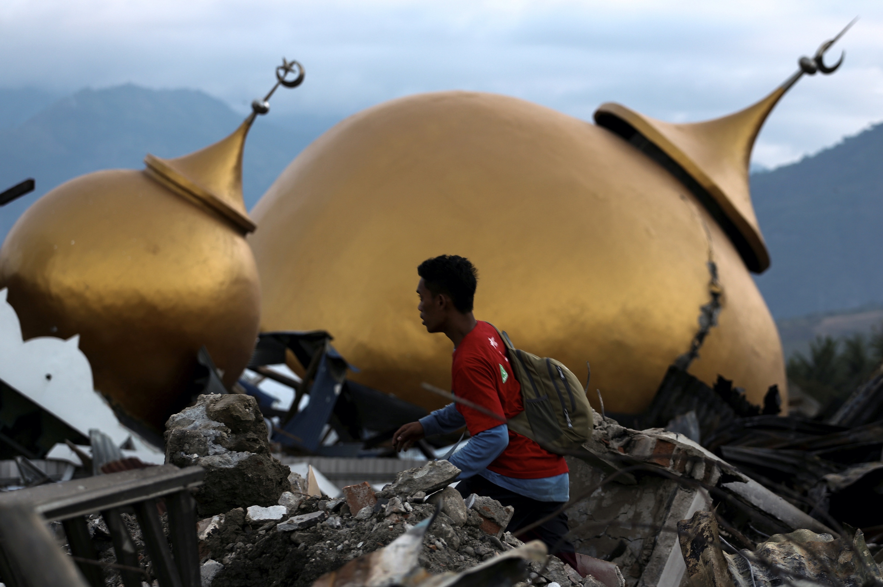Area hit by the earthquake and tsunami in Palu, Indonesia