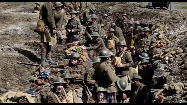 Soldiers in the trenches, WWI footage