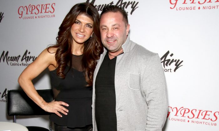 Teresa Giudice, (L) star of The Real Houswives of New Jersey, and Joe Giudice appears at Mount Airy Resort Casino for a book signing and meet and greet in Mount Pocono City on March 5, 2016. (Paul Zimmerman/Getty Images for Mount Airy Casino Resort)