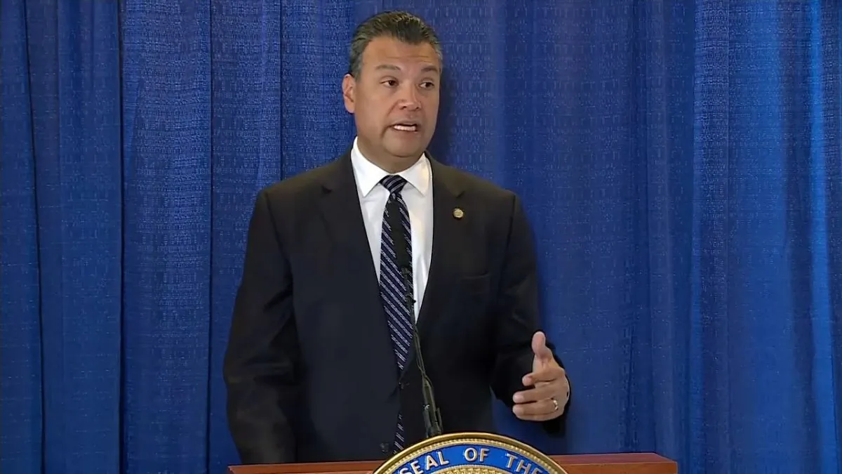California Secretary of State Alex Padilla appeared at a press conference in Sacramento, Calif. on Oct. 9, 2018. (Screenshot/Fox)