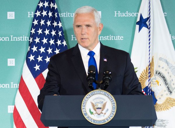 U.S. Vice President Mike Pence addresses the Hudson Institute.