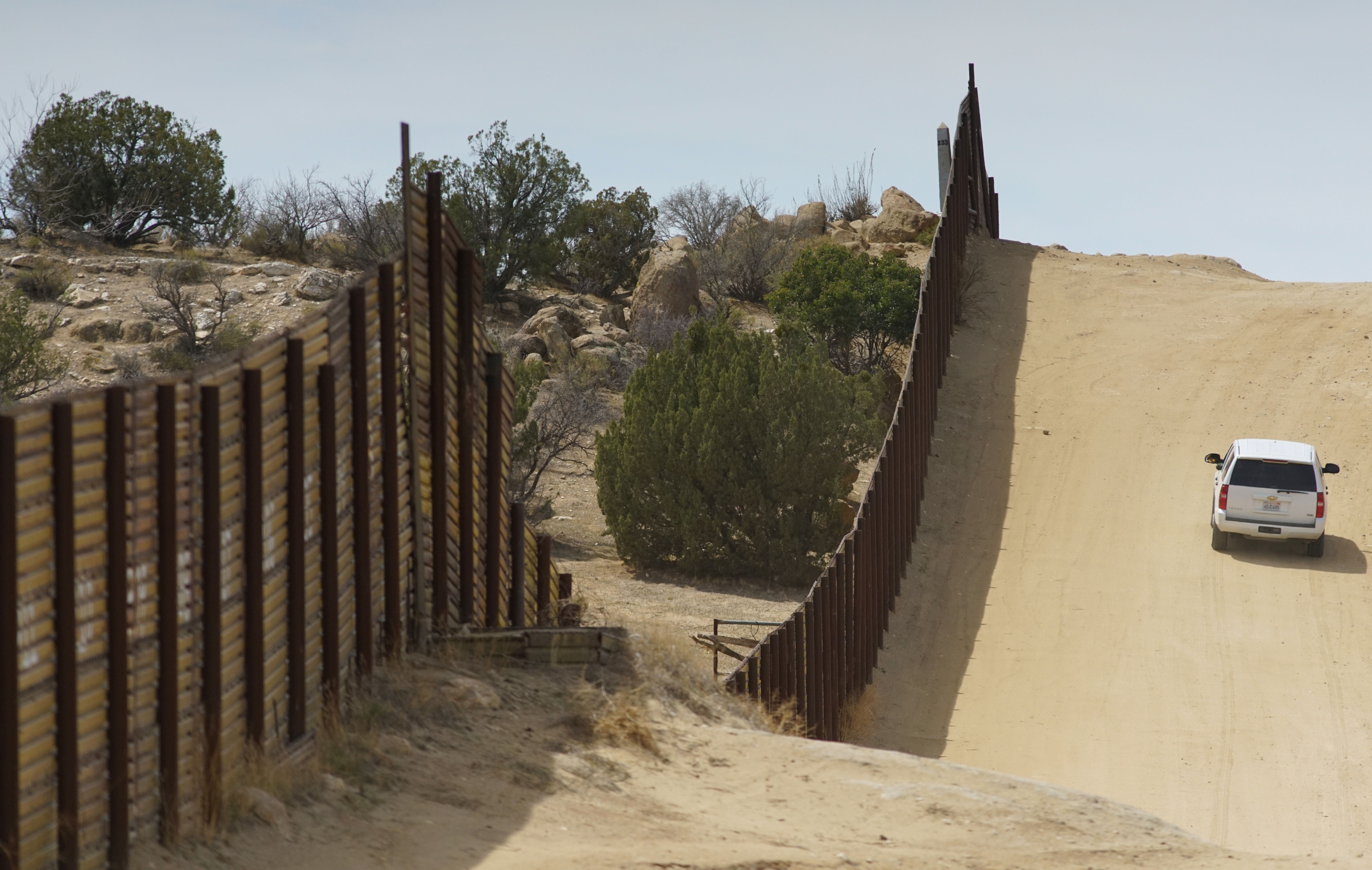 Truck passes border in Jacumba