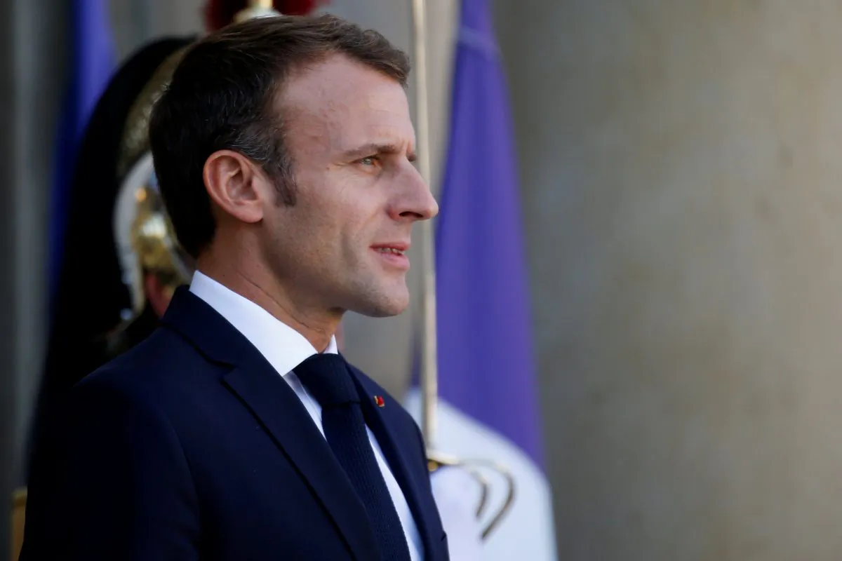 French President Emmanuel Macron waits for a guest at the Elysee Palace in Paris, France on Oct. 9, 2018. (Reuters/Pascal Rossignol)