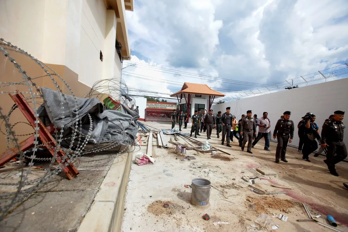 A manhunt was underway for 20 ethnic Uyghurs from China who made a daring escape from an immigration detention center in Sadao district, Songkhla Province in Thailand on Nov. 21, 2017. (Tuwaedaniya Meringing/Getty Images)
