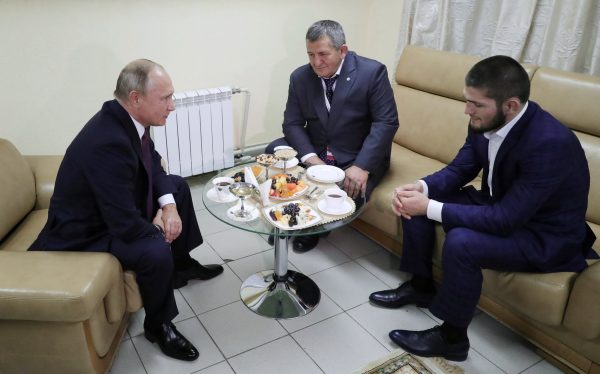 Putin meets Khabib and father