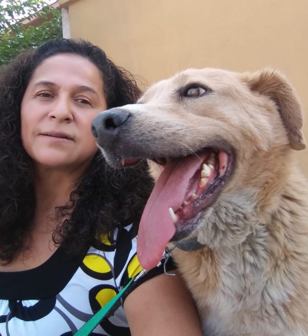 Ana Gloria Hernandez Felix at her dog shelter.
